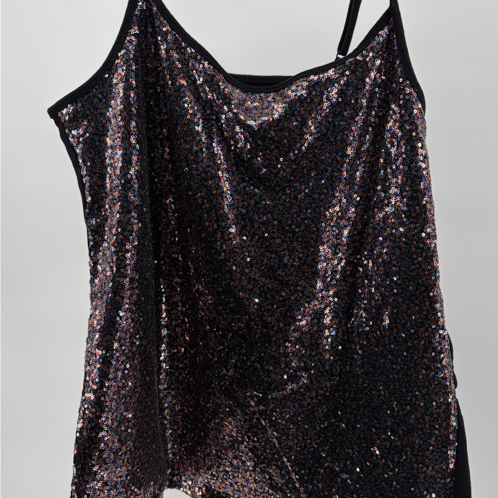 Torrid Black & Multi Color Sequin Camisole